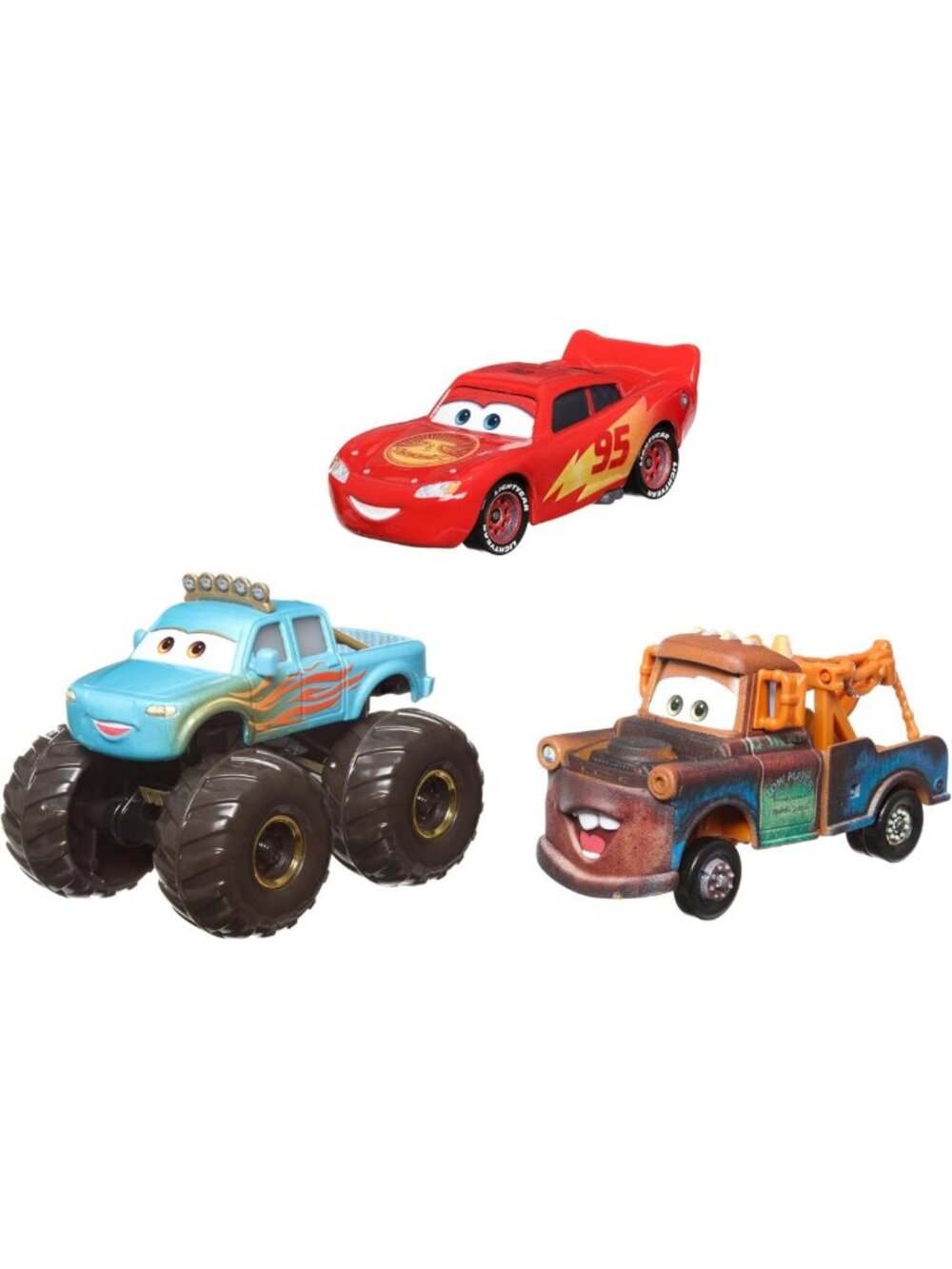 Mini Die-Cast Toy Cars 3-Pack - Disney Pixar Cars Inspired Racers & Trucks